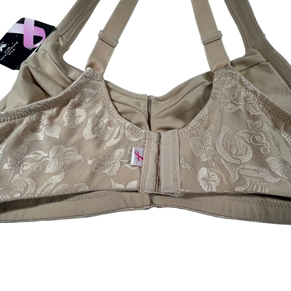 WACOAL Awareness Bra Women 40D Beige Floral Seamless Wire Free Soft Cup NEW - Picture 6 of 13